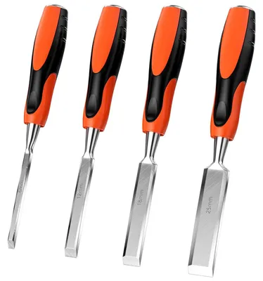 Productafbeelding van Houtschaar en Beitelset voor Houtsnijwerk met 6 mm, 12 mm, 18 mm en 25 mm Beitels
