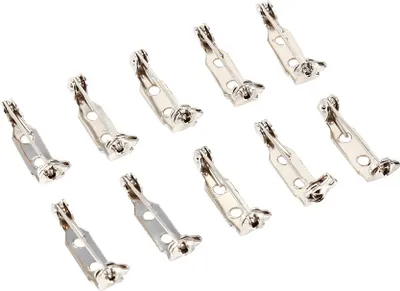 Produktbild von 50 Stück Stecknadelverschlüsse 20mm, mit Sicherheitsriegel für DIY-Broschen & Basteln
