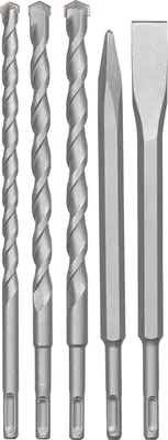 Imagen del producto de Juego de cinceles y brocas SDS Plus, de 12 piezas (rojo, diámetro de 5 a 16 mm, maletín de transporte)
