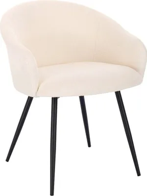 Image de HOME DELUXE - Chaise rembourrée CELESTE - 1 pièce, couleur : velours blanc - rembourrage moelleux, supporte jusqu'à 120 kg I Chaise de cuisine Chaises de salle à manger Chaises de salle à manger
