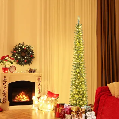 Image de Arbre de Noël artificiel avec lumières LED CM25009DE-21, 210 cm