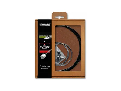 Produktbild von NIRO-GLIDE Schaltzug Set Schwarz TURBO PERFORMANCE Hülle + Züge + Endkappen