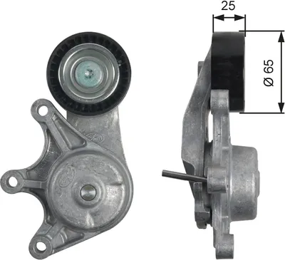 Produktbild von GATES T39191 Spannrolle Keilrippenriemen 65mm für BMW 5 Touring (F11) 1 Schrägheck (F20) 3 Touring (F31) 5 Limousine (F10) 3 Limousine (F30, F80)