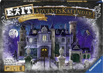 The image shows the box art for a board game, an advent calendar with a castle theme.