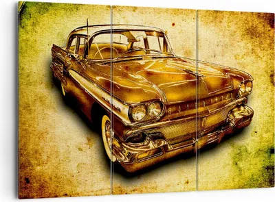 Produktbild von Bild auf Leinwand - Leinwandbild - Auto klassisch Limousine Geschwindigkeit - 165x110cm - Wand Bild - Wanddeko - Leinwanddruck - Bilder - Kunstdruck - Leinwand bilder - Wandkunst - CE165x110-0526