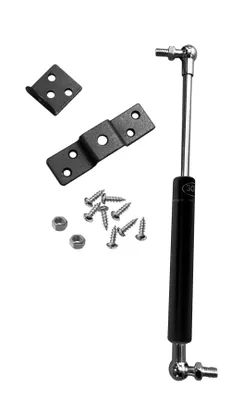 Produktbild von Universelle Gasfeder mit Halterungen (300N/30kg, 263 mm, Schwarz)