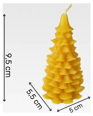 Produktbild von Bienenwachskerze Tannenbaumkerze 3er Set 9 cm – handgegossene Figurenkerzen aus 100% Bienenwachs