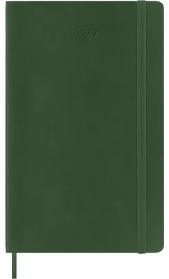 Produktbild von Moleskine 12 Monate Wochen Notizkalender 2027, Large/A5, 1 Wo = 1 Seite, rechts linierte Seite, Weicher Einband, Myrtengrün