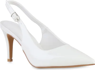 Produktbild von VAN HILL Damen Slingpumps Pumps Klassische Elegante Absatz-Schuhe 841387, Farbe: Weiß, Größe: 38
