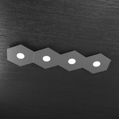 Obrázok produktu pre Moderné stropné svietidlo Hexagon Metal Anthracite Grey 4 svetlá Led 12X4W