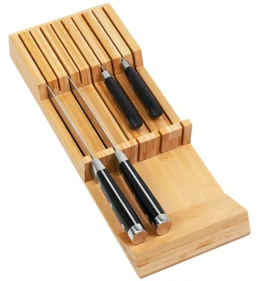 Produktbild von Messer Schubladen Organizer Bambus für Küche | 9 Messerhalter | 42.2 x 16 x 4.5 cm