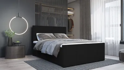 Produktbild von SALES LEADER Boxspringbett DUBLIN 180x200 cm Polsterbett mit zwei Bettkästen, Komplett-Set mit Matratze und Topper (4cm), Schwarz, Bett Stoff SZTRUKS 21
