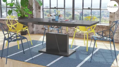 Produktbild von Design Couchtisch Grand Noir ausziehbar höhenverstellbar Tisch 120-180 cm Esstisch
