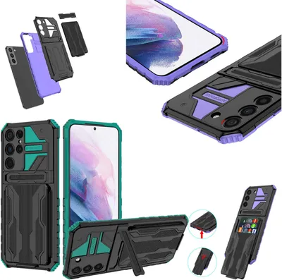 Produktbild von Für Samsung Galaxy S23 Ultra Armor Hülle + Kartenfach Schutz Tasche Hülle Cover