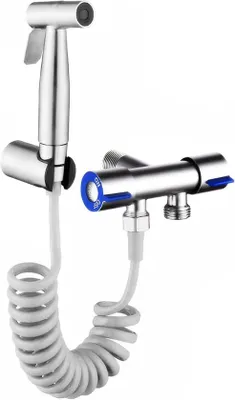 Produktbild von Famanu tragbare Bidet-Dusche mit 2 m Schlauch und Wandhalterung - Edelstahl