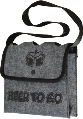 Produktbild von Goldbuch Umhängetasche für 3 Flaschen Bier to go, ca.21x28cm, Schwarz, Grau, Filz, 3 Flasche(n), 280 mm, 210 mm