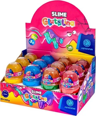 Imagen del producto de AstraFUN, Masa Slime Glutolina, divertida masa antistrés, de colores variados, 100g, 336122003