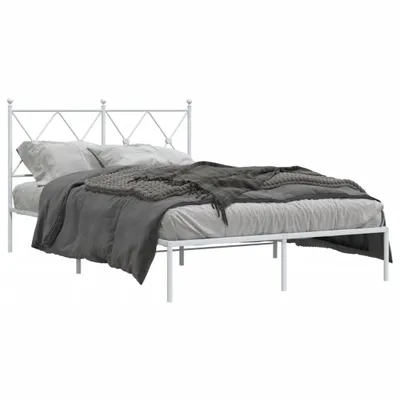 Obrázok produktu pre vidaXL Posteľný rošt s čelom kovový biely 120x200 cm
