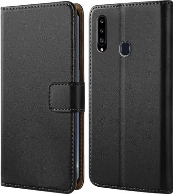Produktbild von Handy Tasche für Samsung Galaxy A20s Schutzhülle Bookstyle Etui Klapphülle Wallet Flip Cover Case Schwarz