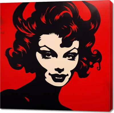 Produktbild von Bild 100x100cm Rote Teufelin
