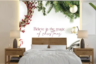 Produktbild von MuchoWow® Fototapete für Wohnzimmer oder Schlafzimmer Wandtapete Vinyl Motivtapete Winter - Weihnachten - Magie - 350x350 cm - Schlafzimmertapete