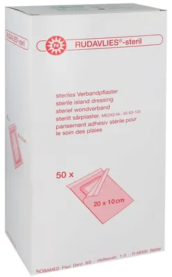 Produktbild von Rudavlies steril Wundschnellverband 20 x 10 cm 50 Stück