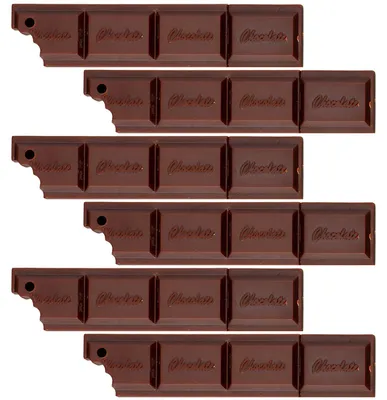Productafbeelding van Set van 6 chocoladevormige gelpennen met zwarte inkt