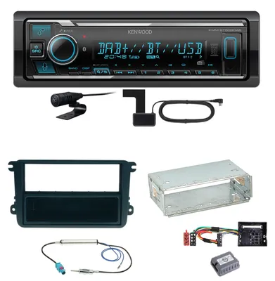 Produktbild von Kenwood KMM-BT508DAB Bluetooth DAB Einbauset für Golf 5 6 Passat 3C CC B7 Touran