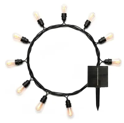 Solar-Lichterkette, 10 LED, warmweiß, Flammeneffekt, 8 m
