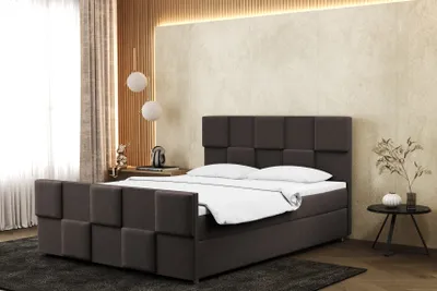 Produktbild von Kaiser Möbel Boxspringbett 120x200 cm mit bettkasten matratze und topper ZEPHYR Dunkelbraun