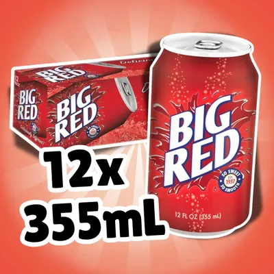 Produktbild von 12x Big Red Soda Erfrischungsgetränk, 12x355ml + Heartforcards Versandschutz