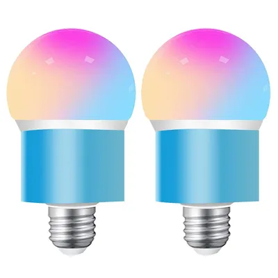 Produktbild von E27 Smart LED-Glühbirne, WiFi RGBWW, kompatibel mit Matter, Alexa & Google Assistant, dimmbar, 16 Mio. Farben, 800 lm, 54 Szenen, 2er-Set