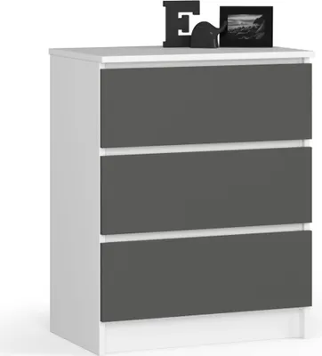 Obrázok produktu pre Komoda 60 cm s 3 zásuvkami, príborník, skriňa, výška 77 cm, hĺbka 40 cm