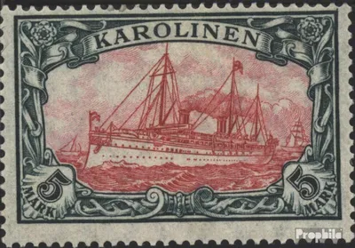 Produktbild von Briefmarken Karolinen (Dt.Kolonie) 1915 Mi 22II A mit Falz Schiff Kaiseryacht Hohenzollern