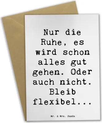 Produktbild von Mr. & Mrs. Panda Grußkarte Spruch Gelassenheit in Krisen - Weiß - Geschenk, Stimmungen, Grußkarten, dankeskarten, osterkarten, Zitat, einladungskarten, osterkarte, Gefühl