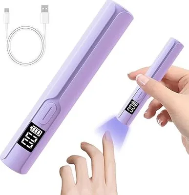 Produktbild von UV Lampe für Gelnägel, Mini UV Lampe Nägel 3W, USB Tragbar Klein LED Nagellack Trocknergerät für Gel Nagellack, 20s/60s Timing-Modi, LED-Anzeige, Ideal für Anfänger, Heimwerker Salon