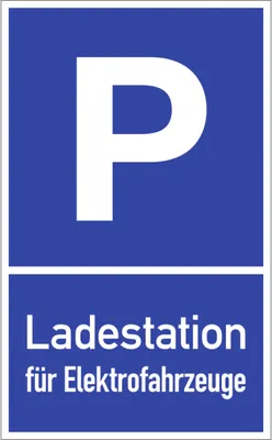Produktbild von Dreifke® Parkplatzschild - Ladestation für Elektrofahrzeuge, Text, Alu, 400x6...
