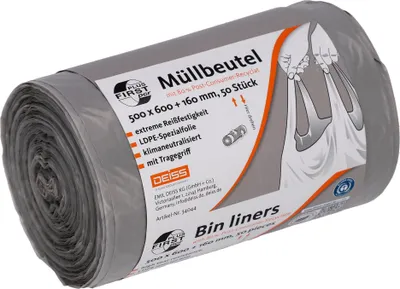 Produktbild von Müllsack FIRST PLUS 34044 30l grau 50 Stück