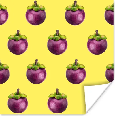 Produktbild von MuchoWow® Poster Obst - Muster - Violett 100x100 cm - Babyzimmer