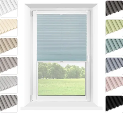 Produktbild von Mardom | Plissee Ohne Bohren - 115 x 120 cm - Himmelblau - Klemmfix - Verdunkelnd - mit Thermofunktion - Sichtschutz - Plissee Fenster