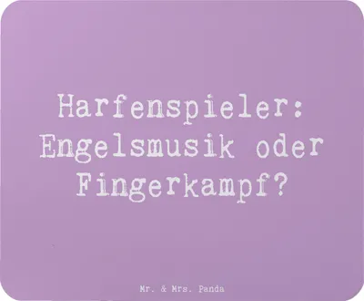 Produktbild von Mr. & Mrs. Panda Mauspad Spruch Harfe Melodien - Lavendeltraum - Geschenk, mousematte, Instrumentenspiel, Musiker, Lernen, pc mausunterlage, Mousepad, Musikhumor, Musik