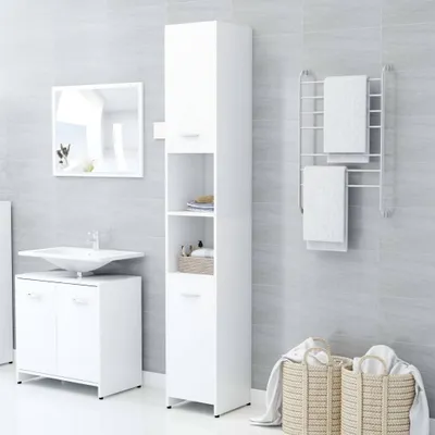 Obrázek produktu pro Maison Exclusive – koupelnová skříňka bílá 30x30x183,5 cm dřevěný materiál