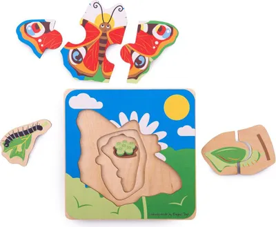 Produktbild von Bigjigs Lifecycle Schichtenpuzzle – Schmetterling