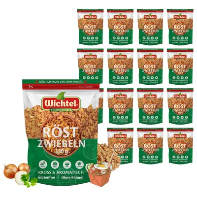 Produktbild von WICHTEL Röstzwiebeln 16 x 350g - Kross & Aromatisch, Glutenfrei, Ohne Palmöl