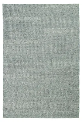 Produktbild von Handgeflochtener Teppich Twist aus weicher Wolle mit Flechtstruktur, Grün, 1,6 m breit