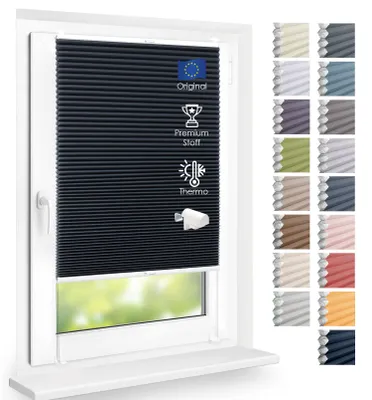 Produktbild von Thermo Wabenplissee Hitzeschutz, ohne Bohren, Schwarz, 45x210