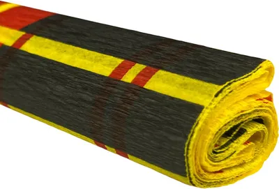 Image de Lot de 10 rouleaux de papier crêpé 50 x 200, quadrillé noir sur fond jaune - TYMOS