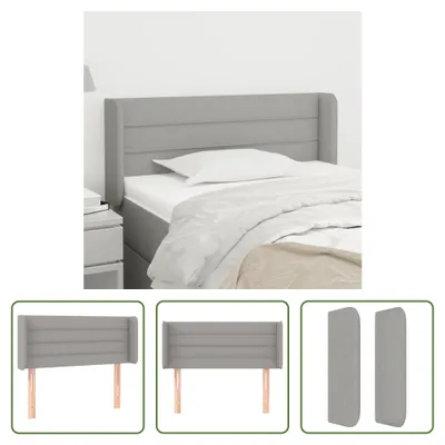 Produktbild von The Living Store Kopfteil mit Ohren Hellgrau 83x16x78/88 cm Stoff