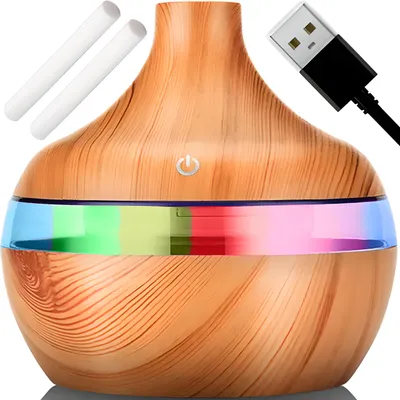 Produktbild von Zvlhčovač vzduchu 0,3L s Světlo LED AIR Humidifier Ultrasonic Zvlhčovač s aromaterapií s vícebarevným náladovým osvětlením Aroma difuzér Retoo