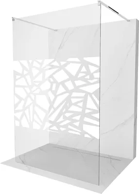 Image de Mexen Kioto paroi de douche 120 x 200 cm, Transparent/Blanc motif 8 mm, Chrome - 800-120-002-01-85